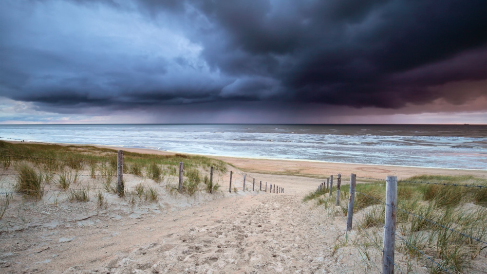 Rain clouds at the beach