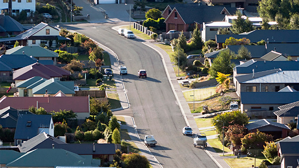 Houses on street