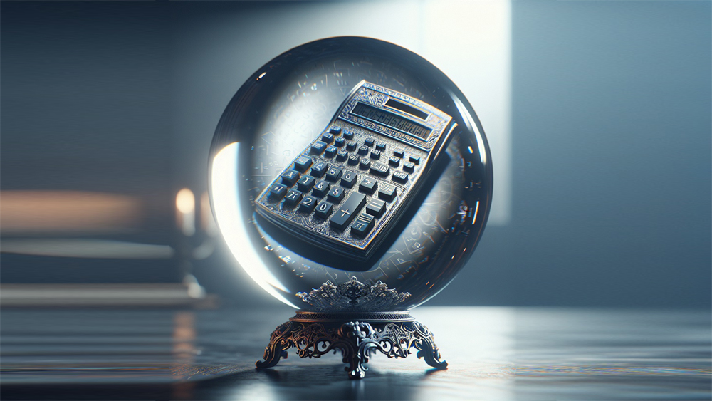 calculator inside a crystal ball