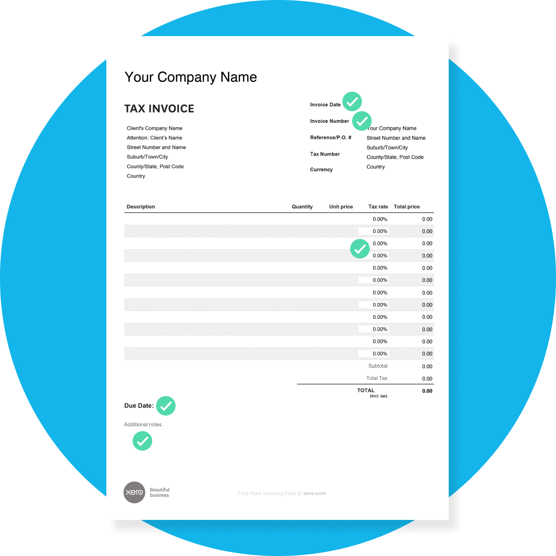 Xero sample tax invoice