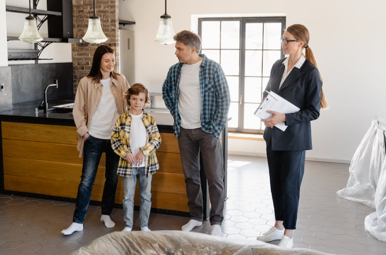 Couple inspecting a house