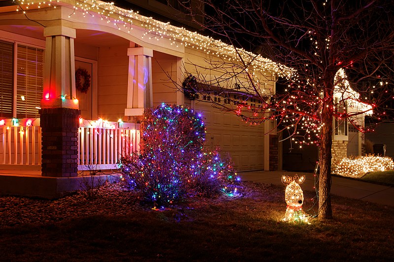 House with Xmas lights