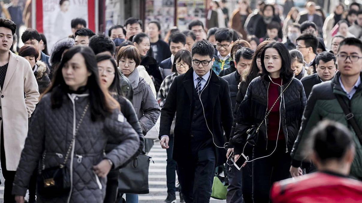 Street crowd in China