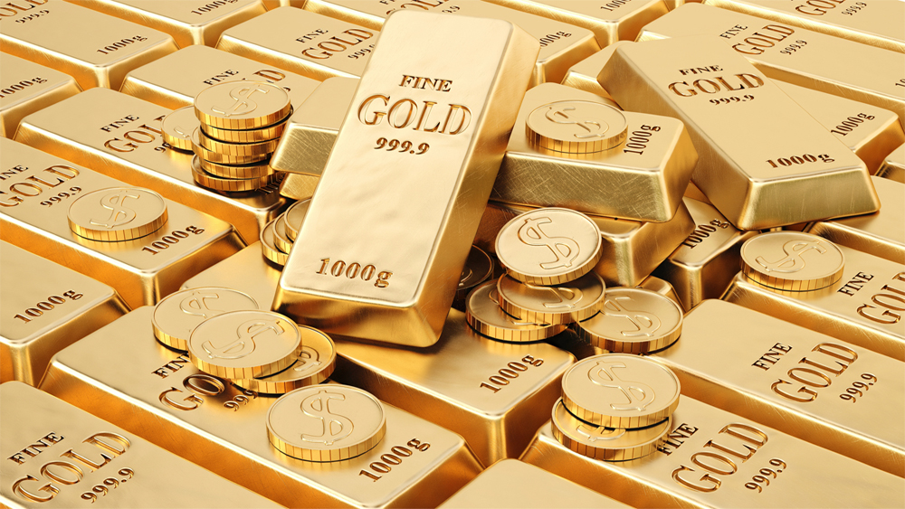 gold bars and coins