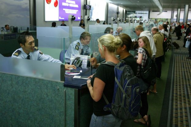 Airport immigration desks