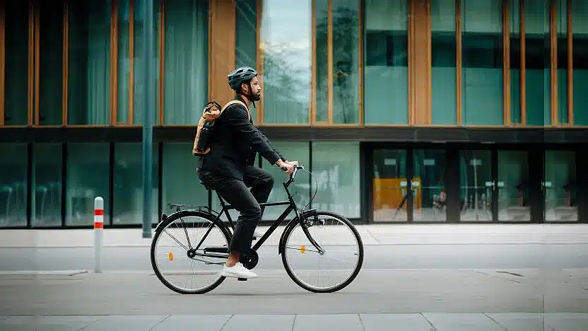 Cyclist in city