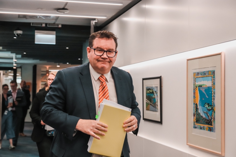 Finance Minister Grant Robertson presents the HYEFU and BPS for Budget 2023. Photo by Lynn Grieveson/The Kaka.