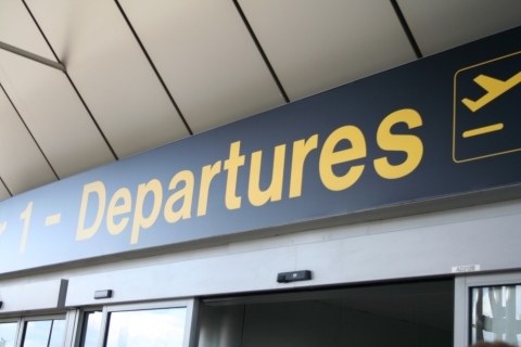 Airport departure sign