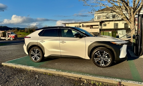 ​ Edit media  Toyota bZ4x charging at the ChargeNet Kawakawa 50 kW station. Photo: Juha Saarinen  ​