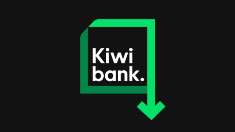 Kiwibank logo with down arrow