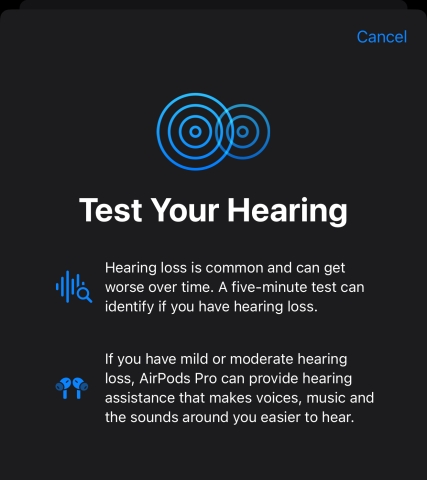 Apple hearing test