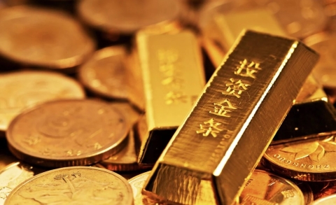 Chinese gold coins and bars